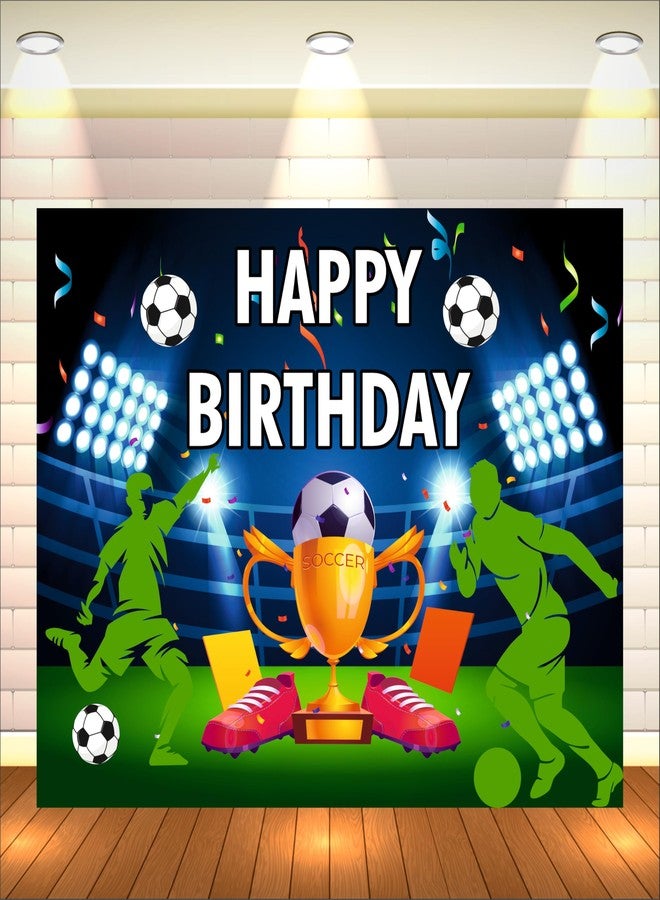 Party Baazaar Soccer Birthday Backdrop 5x4 Ft | Backdrops for Decoration | Birthday Decoration Backdrop | Banner for Kids Theme Party - Image 1